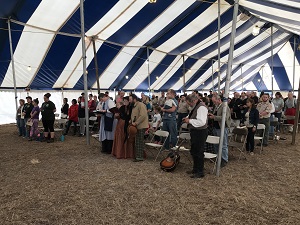 Over 150 folks gathered together under the activity tent on Sunday morning to worship God.  Ten people surrendered their hearts to God and received Jesus Christ as their personal Saviour.